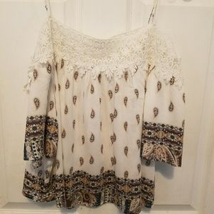 Paisley design off the shoulder top